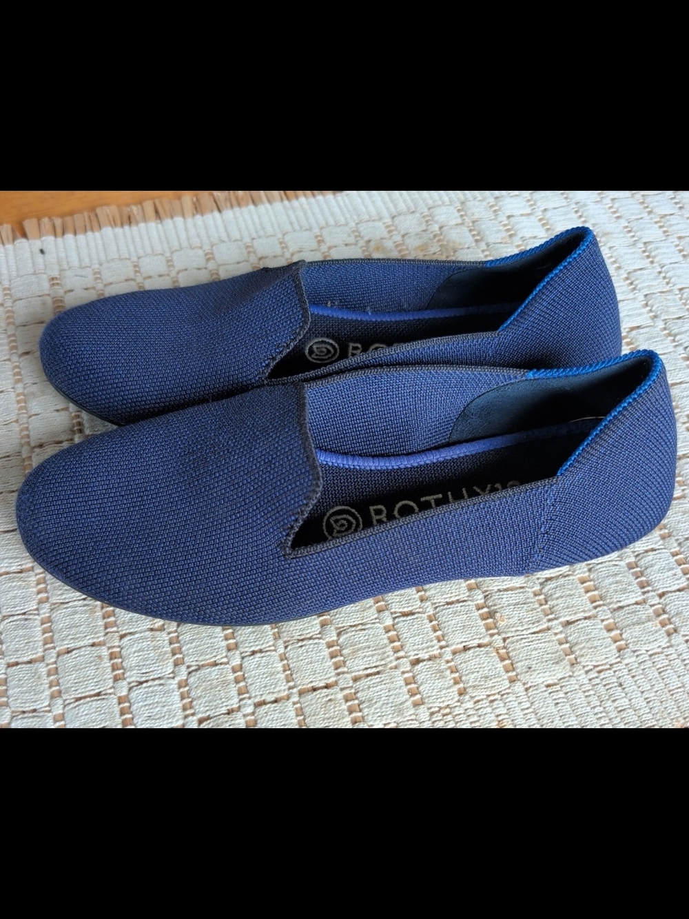 Rothys Women's Navy Blue Knit Slip-On Loafers Sz 6.5
